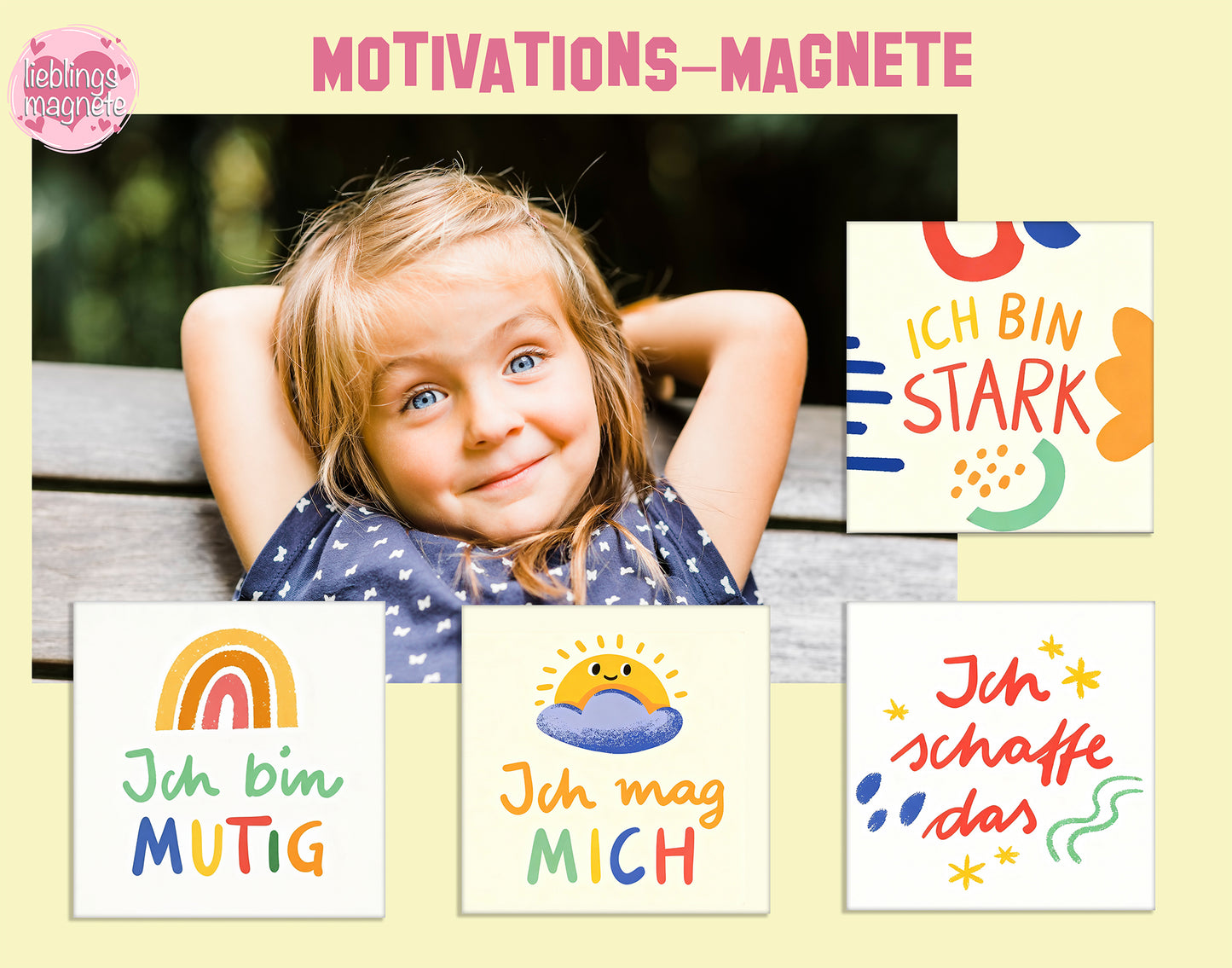 4er Set Motivationsmagnete für Kinder